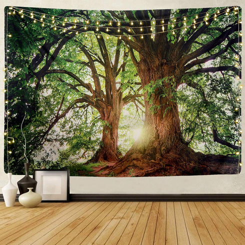 ENJOHOS Dark Green Landscape Nature Tapestry Home Decor Extra Large Wall Hanging Tree Tapestry Enchanted Forest Backdrop for Bedroom Living Room I...