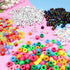 TOAOB 1200pcs 4 Colors Cube Letter Beads Acrylic Alphabet Beads for Bracelets Making with Pony Beads and 1 Roll Elastic String for Jewelry Making...