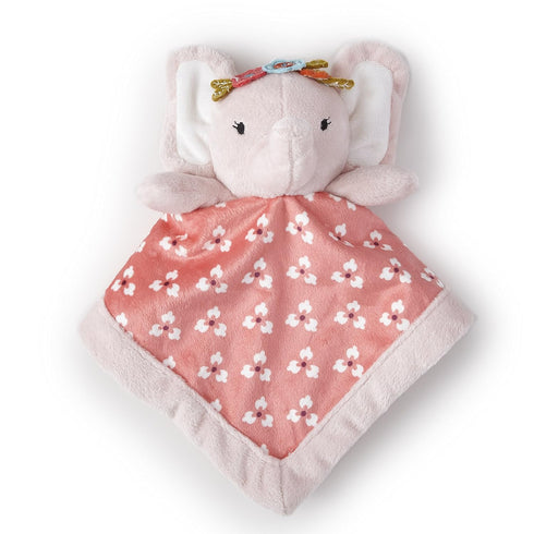 Levtex Home - Baby Elephant Security Blanket - Soft and Cuddly Lovey - Plush - Pink, White - Nursery Gift...