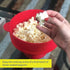 Microwave Popcorn Popper with Lids - Silicone - No Oil or Butter Required - Collapsible Bowls - BPA-Free Container - Movie Night Supplies - Red...