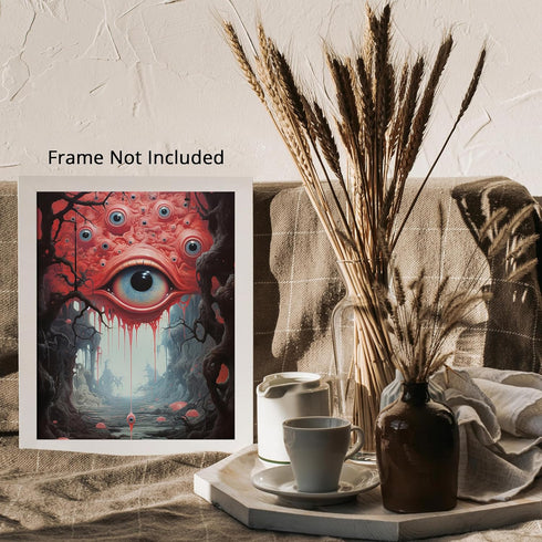 Posterizer 1 pcs-spooky sci-fi giant alien eye creature-scary art-Abstract & Modern Art-Fantasy & Fiction Art-Gift for Art Lovers-Decor for Home &...