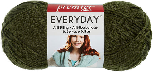 Premier Yarns 1-Pack Solid Deborah Norville Everyday Soft Worsted, Pine Green...