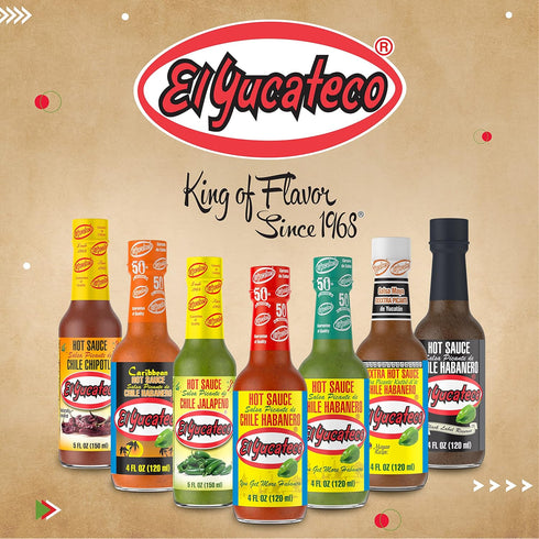 El Yucateco Black Label Reserve Habanero Sauce, 4 oz., 6 Pack, 5,000 Average Scoville Units, Gluten Free, Sugar Free...