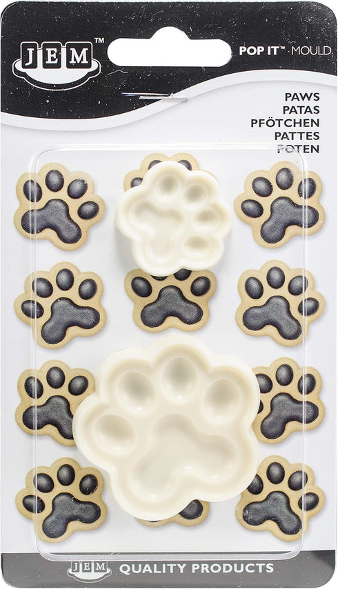 JEM, Set of 2 Pop It-Paws Shaped Mold for Cake Decorating, Small & Large Sizes...