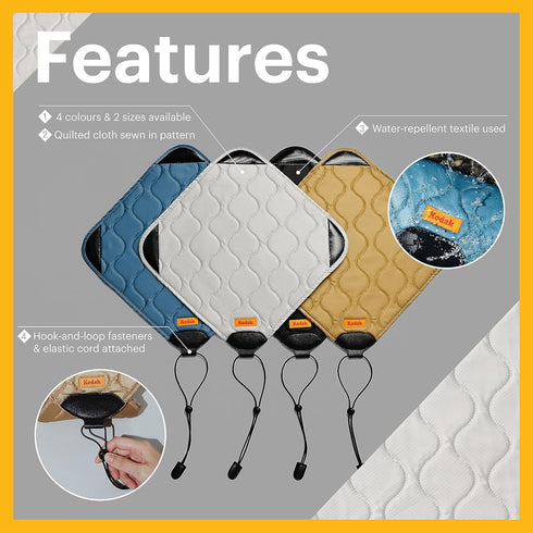 KODAK Camera Wrap Size L 38.5x38.5cm - Water-Resistant, Anti-Scratching and Dust-Free Protective Cloth for SLR Camera, Tele Lens (Black) [ONE Item...