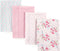 Luvable Friends Unisex Baby Cotton Flannel Burp Cloths, Floral, One Size...