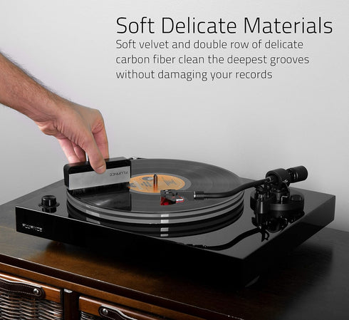 Fluance Vinyl Record & Stylus Cleaning Kit with 2-in-1 Anti-Static Carbon Fiber & Soft Velvet LP Brush and Stylus Brush (VB52)...