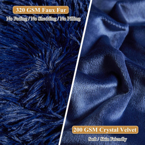 XeGe Faux Fur Throw Pillow Covers, Shaggy Fluffy Cushion Covers, Plush Furry Pillow Cases, Fuzzy Decorative Pillow Shams with Zipper Set of 2 for ...