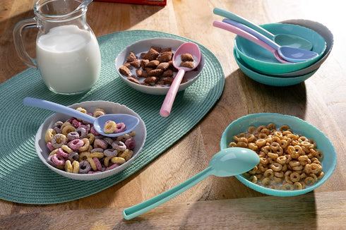 Plastic Spoon Portable Cereal, Soup, Porridge, Spoons Reusable Dinner Scoops for Home Kitchen Buffet Restaurant Flatware | Made in USA...