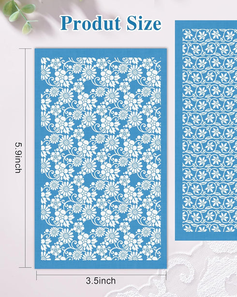 Puocaon Reusable Clay Silk Screen - 10 Pattern Silk Screen Stencils for Polymer Clay Jewelry Making, Boho Paisley Silk Screen Stencils for Polymer...