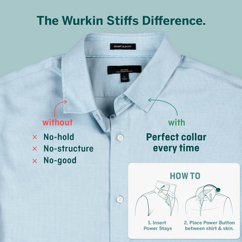 Wuerkin Stiffs Magnetic Power Buttons Pack of 8 | Magnets for Collar Stays in Storage Case | As Seen on Shark Tank...