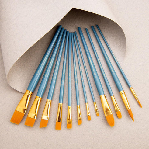 Royal Brush Manufacturing Royal and Langnickel Zip N' Close 12-Piece Brush Set, Medium Gold Taklon...