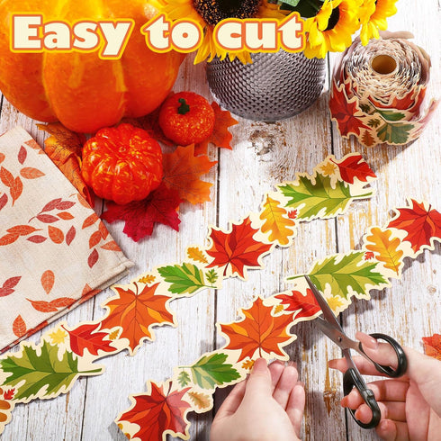 Fall Maple Leaf Border 68.9 Feet Bulletin Board Border Butterflies Flowers Bee Space Inspirational Cute Border for Classroom Bulletin Boards Chalk...