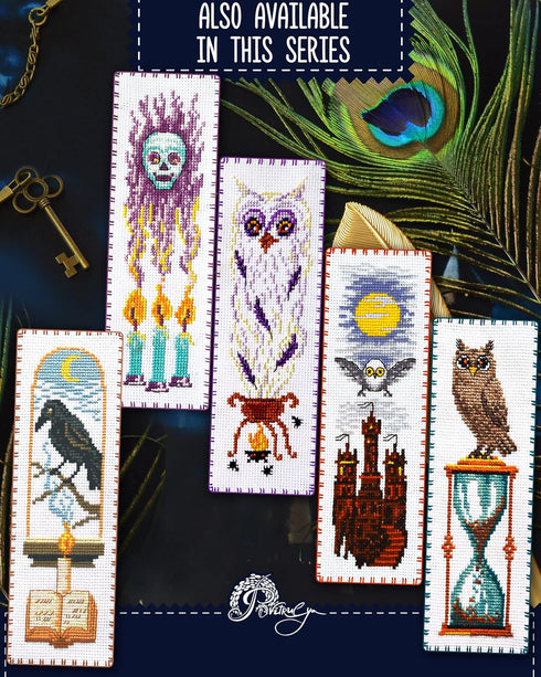 Povitrulya Counted Cross Stitch Kit Magic Raven - DIY Bookmark Set for Hand Embroidery...