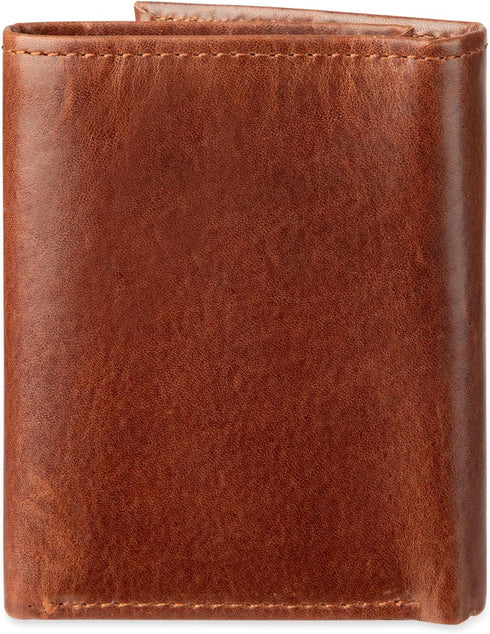 Levi's Men's Trifold Wallet-Sleek and Slim Includes Id Window and Credit Card Holder, Tan, One Size...
