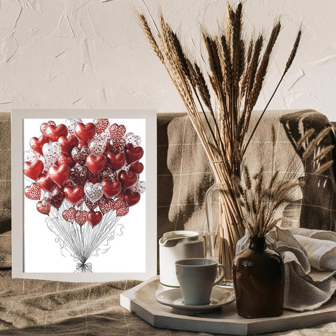 Posterizer 1 pcs-Valentine's Day cute heart shaped balloon poster -1-Romantic Art-Holiday Poster Collection-Gift for Couples boyfriend girlfriend ...