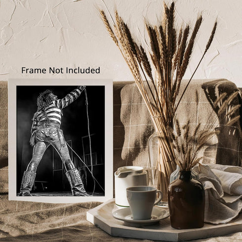 Posterizer 1 pcs-retro rock and roll muscian-black and white photo 1-Photography Art-Retro Art-Decorations for Bedroom, Office, Living Room - unfr...