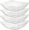 Posh Setting Square Plastic Serving Bowls, Medium Silver Glitter Plastic Serving Bowls, 4 Pack Plastic Disposable Party Snack, Buffet, Chips, or S...