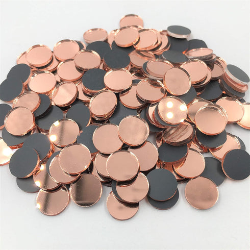 3/8" Round Mosaic Mirror Tiles Rose Gold Craft Mirror Circles 150 Pieces for Craft Projects (Dia 3/8'')...