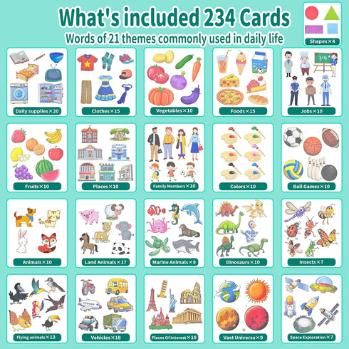 Kids Flash Cards with 234 Sight Words, Preschool Learning Toys for 2-5 Year Old Boys Girls, Educational Toy for Speech Therapy...