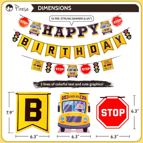 Wheels On The Bus Birthday Decorations, School Bus Decorations For Party, School Bus Birthday Party Decorations | School Bus Birthday Banner | Sch...