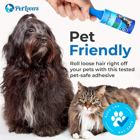 PetLovers Mini Lint Rollers for Travel 4 Pack - Small Sized Lint Removers for Easy Portability, Great for Pet Hair and Debri Pickup...