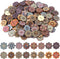 150Pcs 20mm Wooden Vintage Buttons, 2 Hole 3/4inch DIY Crafts Sewing Flower Painting Wood Buttons Octagon Coconut Shell Handmade Ornament Mixed Pa...