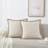 NordECO HOME Set of 2 Throw Pillow Covers - Burlap Linen Trimmed Tailored Edges Decorative Cushion Covers for Bed Home Decoration, 20 x 20...