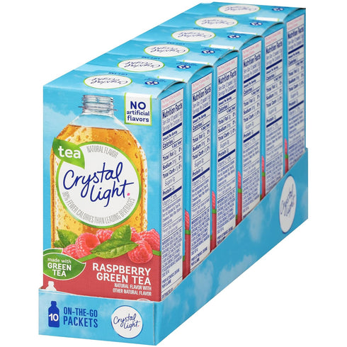 Crystal Light On The Go Green Tea Raspberry, 10 Count Boxes (Pack of 6)...