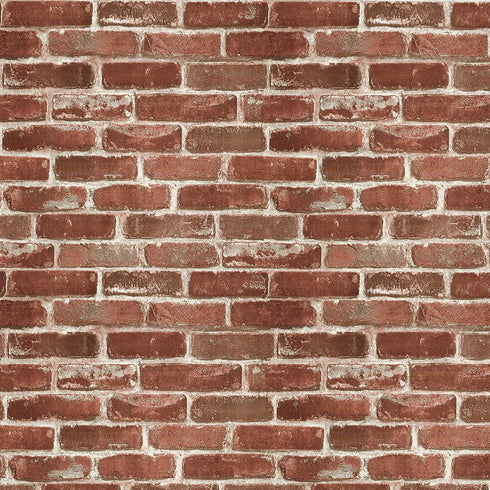 Red Brick Wallpaper, Self-adhesive Peel and Stick Waterproof and Removable Good for Home Decoration and Furniture Renovation (17.5X 196 Inch)...