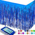 allgala Blue Tinsel Table Skirt 2-Pack 29x108 Inch Metallic Foil Fringe Table Skirts for Party Event, Parade Float, Party Decoraton...