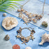 PH PandaHall 3 in 1 Mermaid Jewelry Set Sea Shell Starfish Jewelry Pearl Bib Statement Chunky Mermaid Tail Necklace Bracelets Shell Earrings Summe...