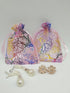 100pcs Sheer Organza Favor Bags For Wedding Baby Shower Rattan Print Gift Bags Samples Display Drawstring Pouches (3x4 inch, coral pink)...