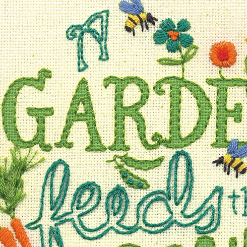 DIMENSIONS Garden Verse Needlepoint Embroidery Kit with Pattern and Bamboo Hoop, Finished Project 6" Diameter, Multicolor 6 Piece......