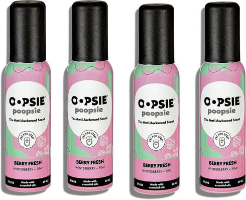 Berry Fresh Before & After You Go Toilet Spray 2oz - Portable Odor Eliminator - 4 Pack...