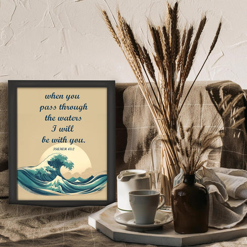 Posterizer 1 pcs-Isaiah 43:2-I Will Be With You-Bible Verses-Religious Posters-Gifts for Christians - Decor for Church, Sunday School Classroom- U...
