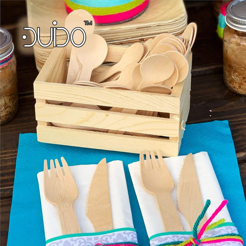 Disposable Small Wooden Spoon 3.9 inch– (Pack of 300) Mini Wooden Spoons, Biodegradable Sample Spoons...
