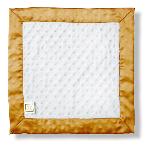 SwaddleDesigns Baby Lovie, Small Security Blanket, Plush Dots with Satin Trim, Gold, 14 x 14 inches (36 x 36 cm)...