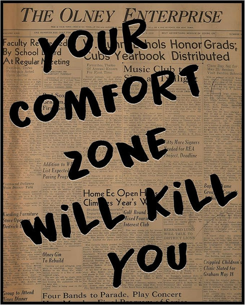 Posterizer 1 pcs-Retro Dictionary print-Your comfort zone will kill you-Quotes and Poems-Motivational & Inspirational Art-Decor for Home & Office-...