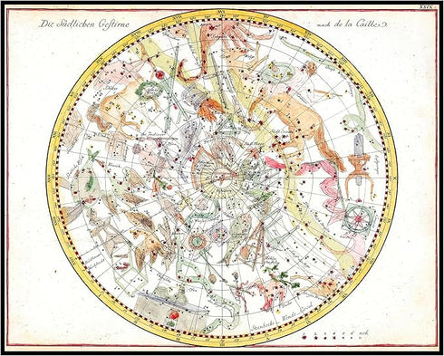 Posterizer 1 pcs-The Southern Stars- Barry Lawrence Antique Celestial Maps-Astrology & Zodiac Art-Astronomy & Celestial Art-Gift for Steampunk and...