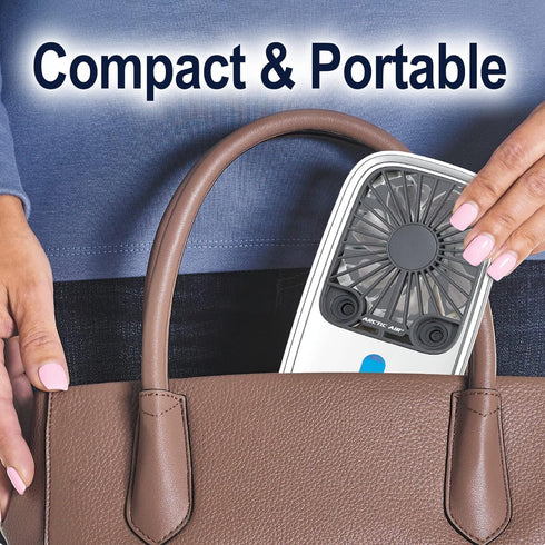 Arctic Air Pocket Small Portable Fan, Powerful, Personal Air Cooler with 3 Adjustable Speeds, 12-Hour Battery Life, Hand Fan for Indoor and Outdoo...