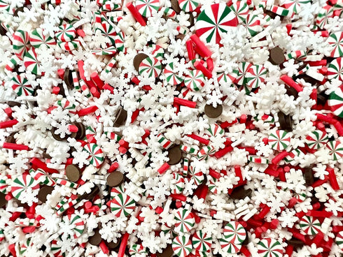SBN Craft Supplies 50 gram Silent Night Christmas Fake Sprinkles Fake Christmas Sprinkles Polymer Clay Cute Christmas Holiday Fimo Slices for Deco...