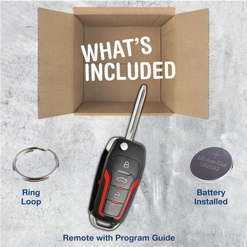 KeylessOption Key Fob Replacement for 2000 2001 2002 2003 2004 2005 2006 2007 2008 2009 2010 2011 2012 2013 2014 2015 2016 2017 2018 2019 Ford Lin...