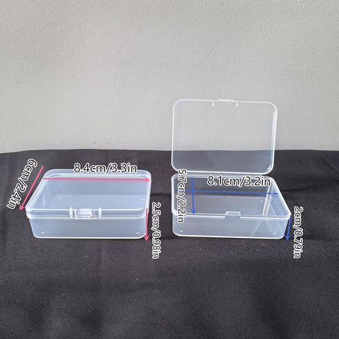 Clear Plastic Storage Box, Beads Container With Hinged Lid Hardware Supplies (6pcs,8.5 * 6.*2.5cm)...