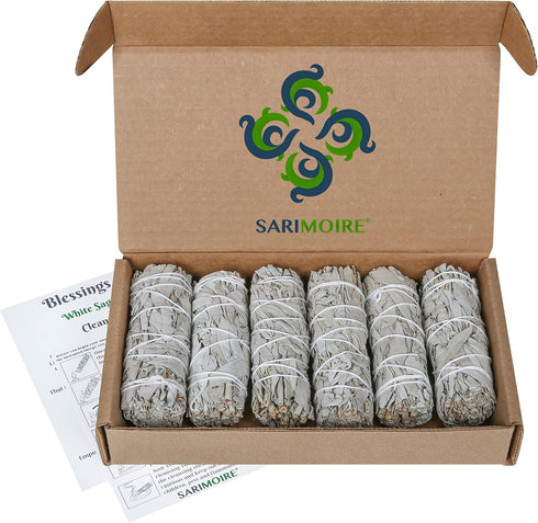 White Sage Smudge Sticks - 6 - 4" Sage Bundles - Perfect Sage Stick Smudge Sticks Smudging Kit Replenishment...