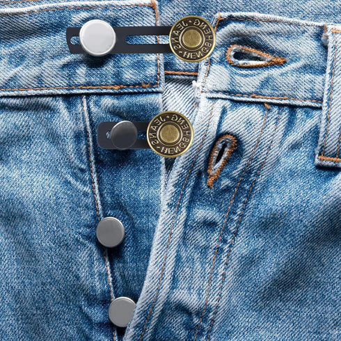 6PCS Extender Button for Jeans Pants, Silicone Pants Waist Extender Button No Sew Metal Adjustment Pants Waist Extension for Trousers Collars, Cuf...