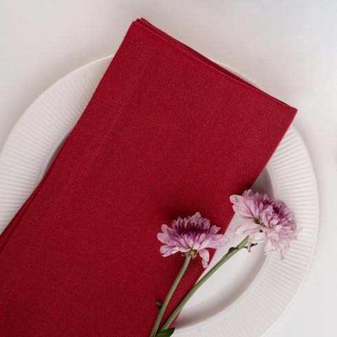 D'Moksha Homes Red Linen Napkins 18 x 18 Inch - 100% Pure Linen Cloth Washable Dinner Napkins Set of 4 for Summer, Fall and Halloween...