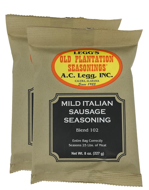 A.C. Legg's - Mild Italian Sausage Seasoning, 2 Packs - 8 Ounce each...