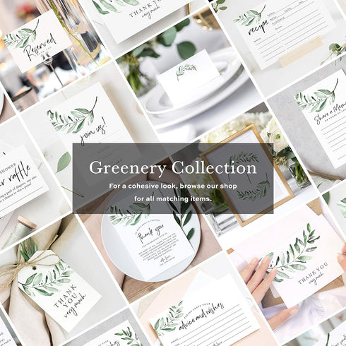Bliss Collections Diaper Raffle Tickets for Baby Shower, Rustic Greenery, Invitation Card Inserts for Fun Baby Shower Game with a Chance to Win, 2...