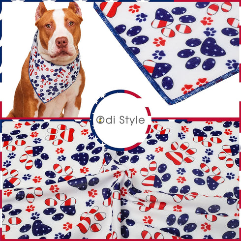 4th of July Dog Bandana - American Flag Dog Bandanas for Small, Medium, Large Dogs, Patriotic USA Independence Day Dog Puppy Collar Scarf for Dogs...